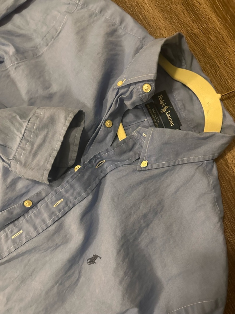 Ralph Lauren Yarmouth Blue Cotton Long Sleeve Button-Up Shirt 16.5 Men’s